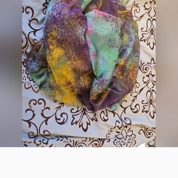 Multicolor Abstract Silky Polyester Rectangle Scarf - Picture 1 of 2